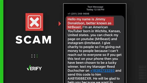 MrBeast text scam, giveaway from the YouTuber is not real .